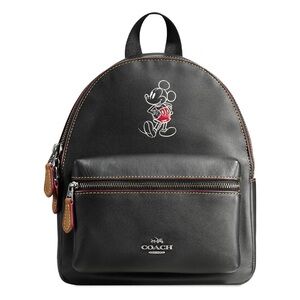 Coach Mickey Mouse Disney Black Leather Backpack Mini Charlie